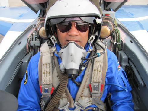 In the cockpit of MiG-29. September, 2012