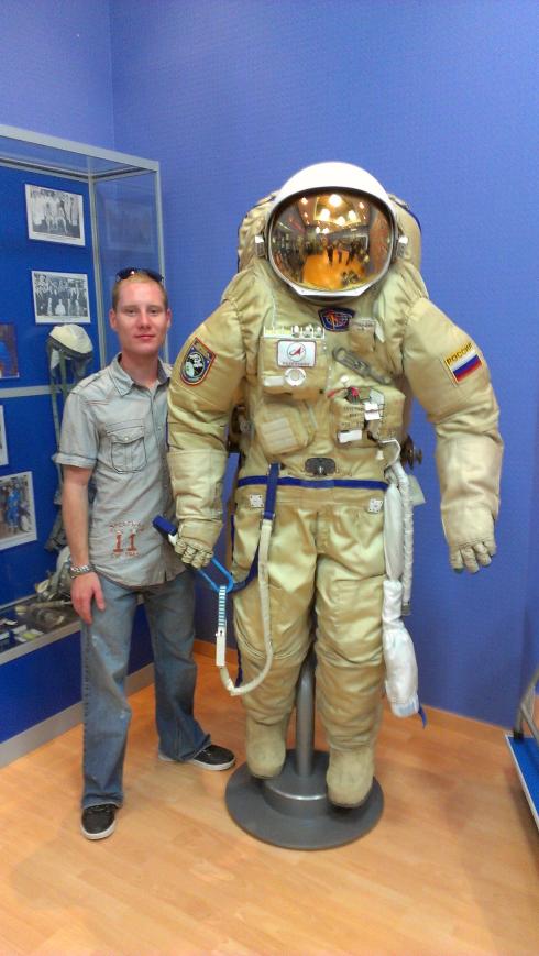 Our manager with real Space Suite 