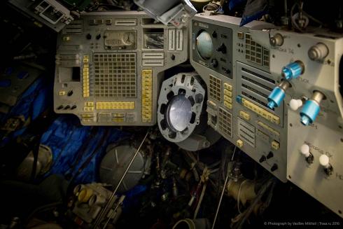 Control panel of Soyuz spaceship model. International Space School