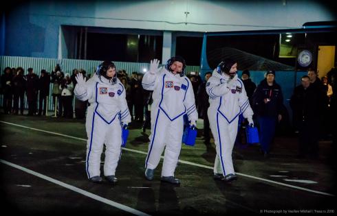 Cosmonauts going for report to the State Commission Chairman 