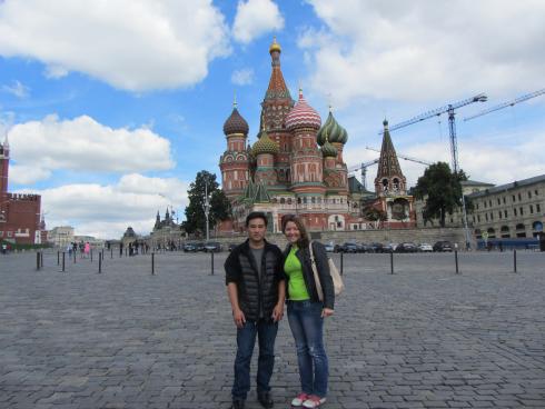 American tourist during his Red Square visit