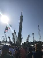 Verticalization of Soyuz spaceship. Baikonur.