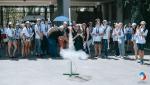 International Space School. launch of handmade rocket with group of our tourists