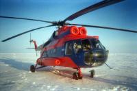 Helicopter over North Pole