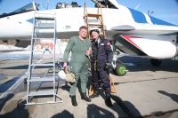Voldemars with the pilot Andrew near MiG-29 