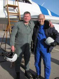 After flight photo with pilot