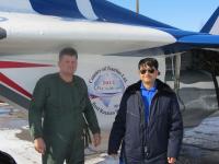 Our Brazilian tourist with the pilot Andrew Pechenkin